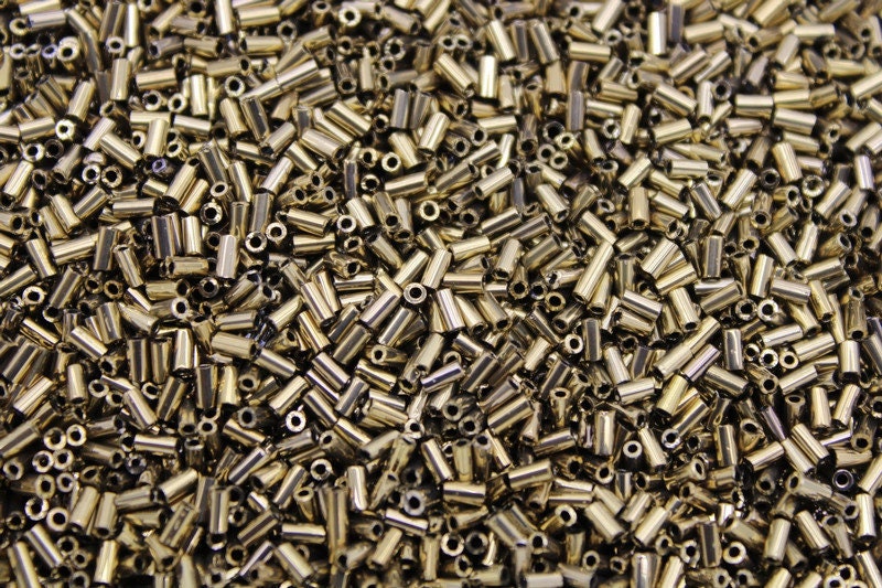 Czech Bugles, Size 3mm, Metallic Light Bronze, 10/20/50/100 Grams Pack, Czech Seed Beads, Embroidery Beads, Jewelry Beads, Craft Supply, 222SM
