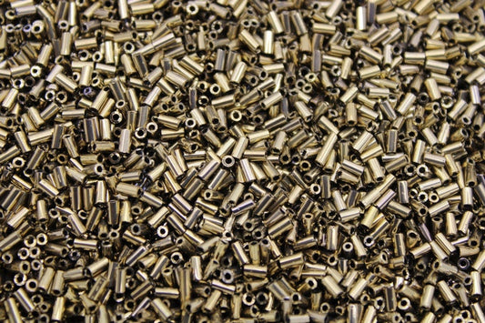 Czech Bugles, Size 3mm, Metallic Light Bronze, 10/20/50/100 Grams Pack, Czech Seed Beads, Embroidery Beads, Jewelry Beads, Craft Supply, 222SM