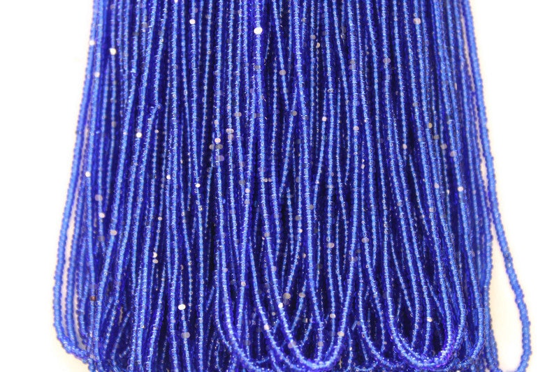 13/0 Charlotte Cut Beads, Tr. Light Sapphire with Silver Gleams. 1/3/5 Hanks, Preciosa Ornella Beads, Embroidery Beads, Craft Supply, Findings, 30080.