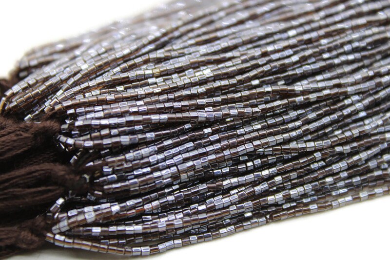 Miyuki Hexagon 2 Cut, 15/0, Dark Sable, Japanese Beads, 1 Hank, Embroidery Beads, Jewelry Findings, Vintage Beads, Hex Cut Beads, Supply