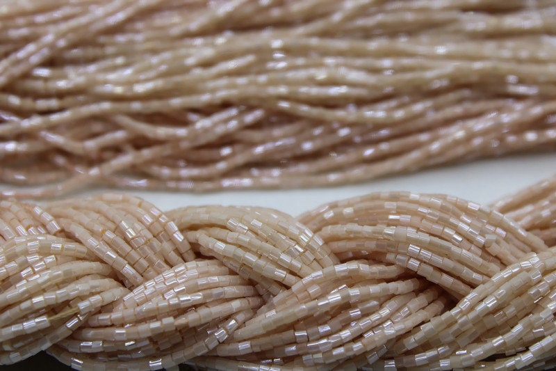 Miyuki Hexagon 2 Cut, 15/0, Mocha Luster, Japanese Beads, 1 Hank, Embroidery Beads, Jewelry Findings, Vintage Beads, Hex Cut Beads, Supply