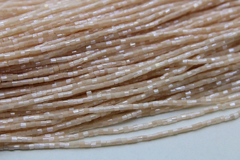 Miyuki Hexagon 2 Cut, 15/0, Mocha Luster, Japanese Beads, 1 Hank, Embroidery Beads, Jewelry Findings, Vintage Beads, Hex Cut Beads, Supply