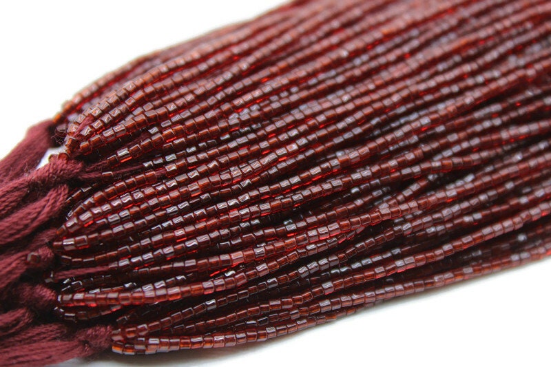 Miyuki Hexagon 2 Cut, 15/0, Burgundy, Japanese Beads, 1 Hank, Embroidery Beads, Jewelry Findings, Vintage Beads, Hex Cut Beads, Supply