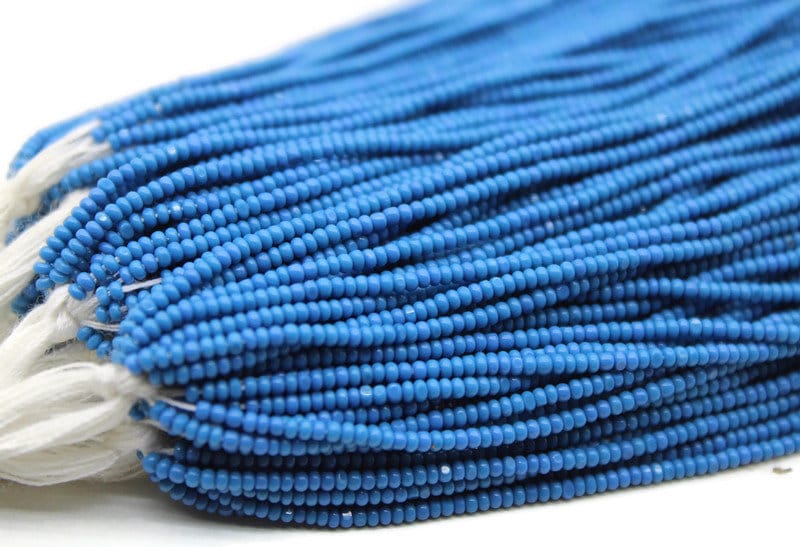 13/0 Charlotte Cut Beads, Slate Blue Opaque, 1/3/5 Hanks, Preciosa Ornella Beads, Embroidery Beads, Craft Supply, Jewelry Findings, 33220.