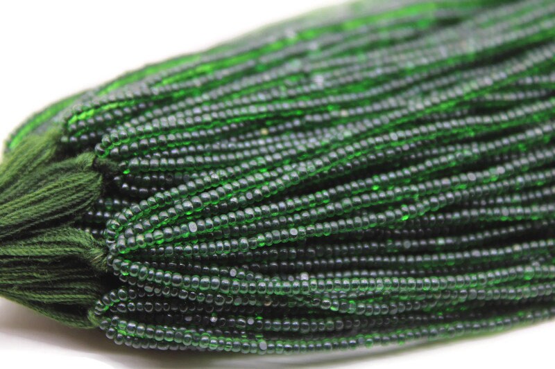 13/0 Charlotte Cut Beads, Tr. Emerald Green, 1/3/5 Hanks, Preciosa Ornella Beads, Embroidery Beads, Craft Supply, Jewelry Findings.