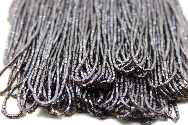 Miyuki Hexagon 2 Cut, 15/0, Dark Sable, Japanese Beads, 1 Hank, Embroidery Beads, Jewelry Findings, Vintage Beads, Hex Cut Beads, Supply