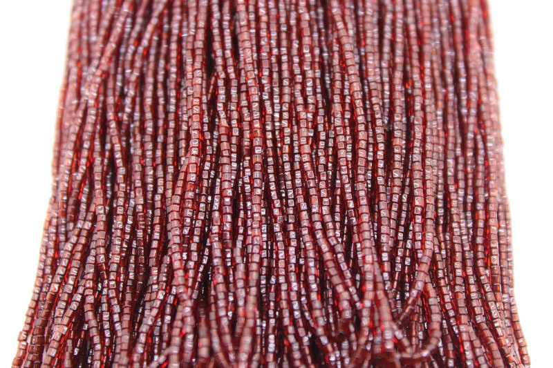 Miyuki Hexagon 2 Cut, 15/0, Burgundy, Japanese Beads, 1 Hank, Embroidery Beads, Jewelry Findings, Vintage Beads, Hex Cut Beads, Supply