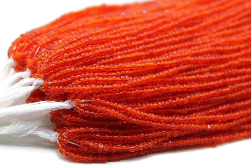 11/0 Charlotte Chip Beads, Tr. Dark Orange (2 Perfect Facets) 1/3/5 Hanks, Handmade Charlotte, Jewelry Supply, Charlotte True Cut Beads