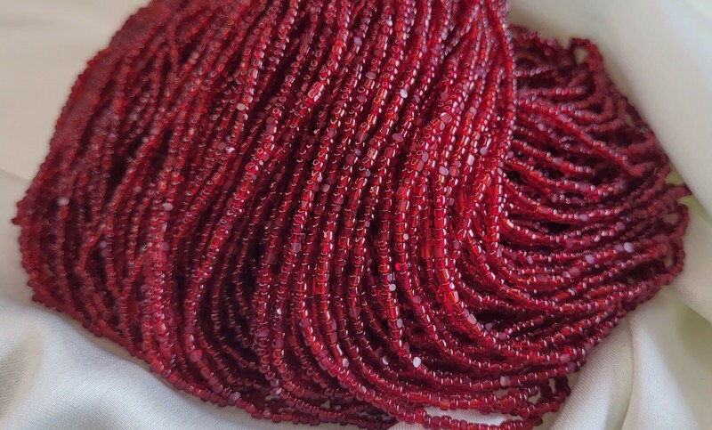 11/0 Charlotte Chip Beads, Tr. Dark Ruby (2 Perfect Facets) 1/3/5 Hanks, Handmade Charlotte, Jewelry Supply, Charlotte True Cuts, Rare Beads