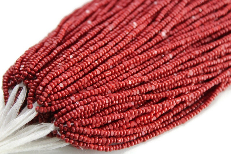 11/0 Charlotte Chip Beads, Coral Red Opaque (2 Perfect Facets) 1/3/5 Hanks, Handmade Charlotte, Jewelry Supply, Charlotte True Cut Beads