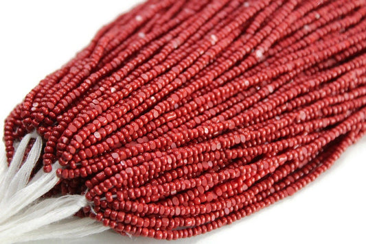 11/0 Charlotte Chip Beads, Coral Red Opaque (2 Perfect Facets) 1/3/5 Hanks, Handmade Charlotte, Jewelry Supply, Charlotte True Cut Beads