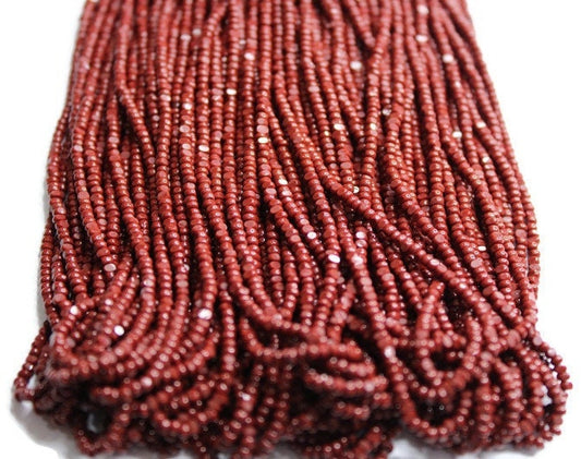 11/0 Charlotte Cut Beads Reddish Brown (2 Perfect Facets) 1/3/5 Hanks, Embroidery Material, Jewelry Supply,Vintage Premium True Cuts, 93310