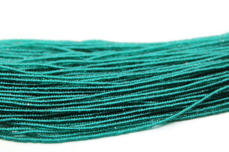 13/0 Charlotte True Cut Beads, Tr. Sea Green (2 Perfect Facets) 1 Hank, Embroidery Material, Jewelry Supply, Vintage Premium True Cuts, 50710