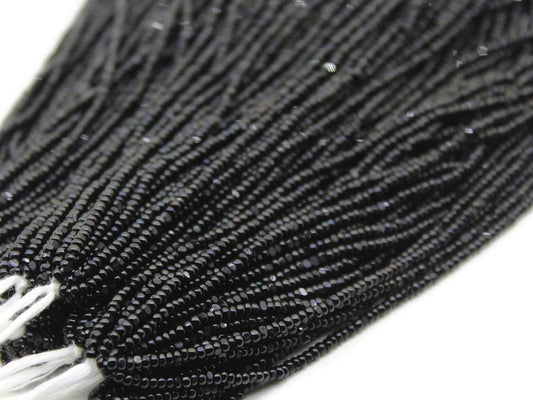 10/0, 9/0, Charlotte True Cut Beads, Jet Black Opaque (2 Perfect Facets) Premium True Cuts, 1 Hank, Embroidery Material, Jewelry Supply, 23980