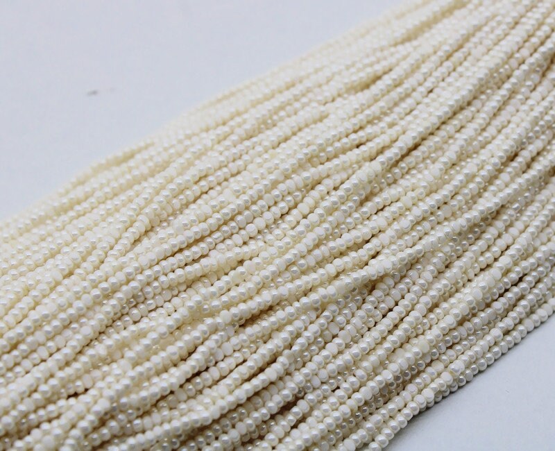 11/0 Charlotte true Cut Beads, Pearl Eggshell (2 Perfect Facets) 1/3/5 Hanks, Jewelry Supply, Embroidery Material, Vintage Beads,Premium True Cut, 46112