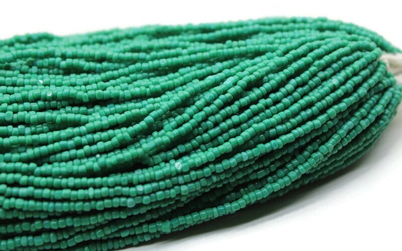 11/0 Charlotte Chip Beads, Op. Serpent Green (2 Perfect Facets) 1/3/5 Hanks, Handmade Charlotte, Jewelry Supply, Charlotte Cuts, Rare Beads