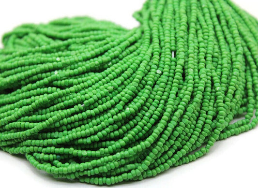 11/0 Charlotte Chip Beads, Op. Dark Apple Green (2 Perfect Facets) 1/3/5 Hanks, Handmade Charlotte, Jewelry Supply,Charlotte Cuts,Rare Beads