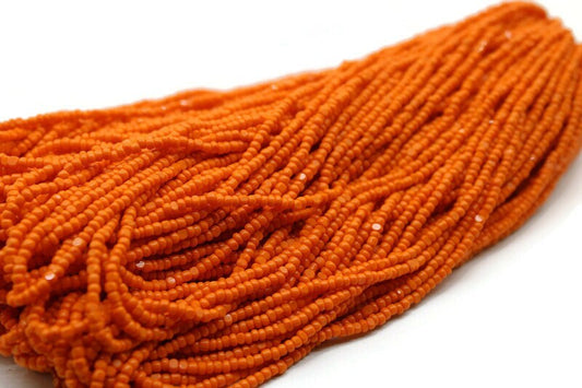 11/0 Charlotte Chip Beads, Orange Opaque (2 Perfect Facets) 1/3/5 Hanks, Handmade Charlotte, Jewelry Supply, Charlotte True Cuts, Rare Beads