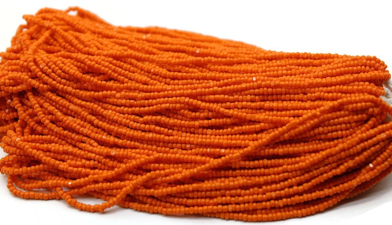 11/0 Charlotte Chip Beads, Orange Opaque (2 Perfect Facets) 1/3/5 Hanks, Handmade Charlotte, Jewelry Supply, Charlotte True Cuts, Rare Beads