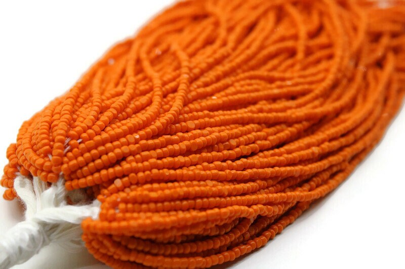 11/0 Charlotte Chip Beads, Orange Opaque (2 Perfect Facets) 1/3/5 Hanks, Handmade Charlotte, Jewelry Supply, Charlotte True Cuts, Rare Beads