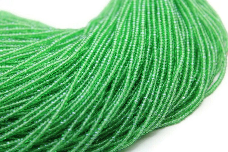 11/0 Charlotte true Cut Beads, Apple Green Luster (2 Perfect Facets) 1,3,5 Hanks, Embroidery Material, Jewelry Supply, Premium True Cuts, 56430