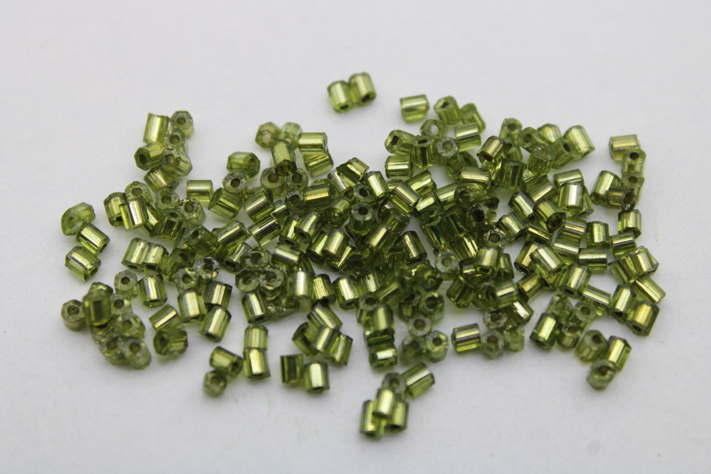 11/0 2 Cut, Olive Green silver-lined Seed Beads, 20/50/100 Grams Packs, Hex Cut, Embroidery Beads, Jewelry Beads, Supply, Indian Seed Beads, 218D/17.